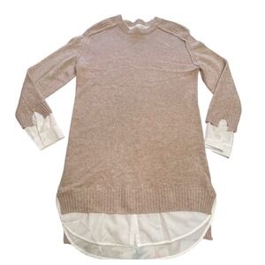 FLAWS Brochu Walker Looker Layer Cashmere Wool Sweater Dress Large Quiet Luxury